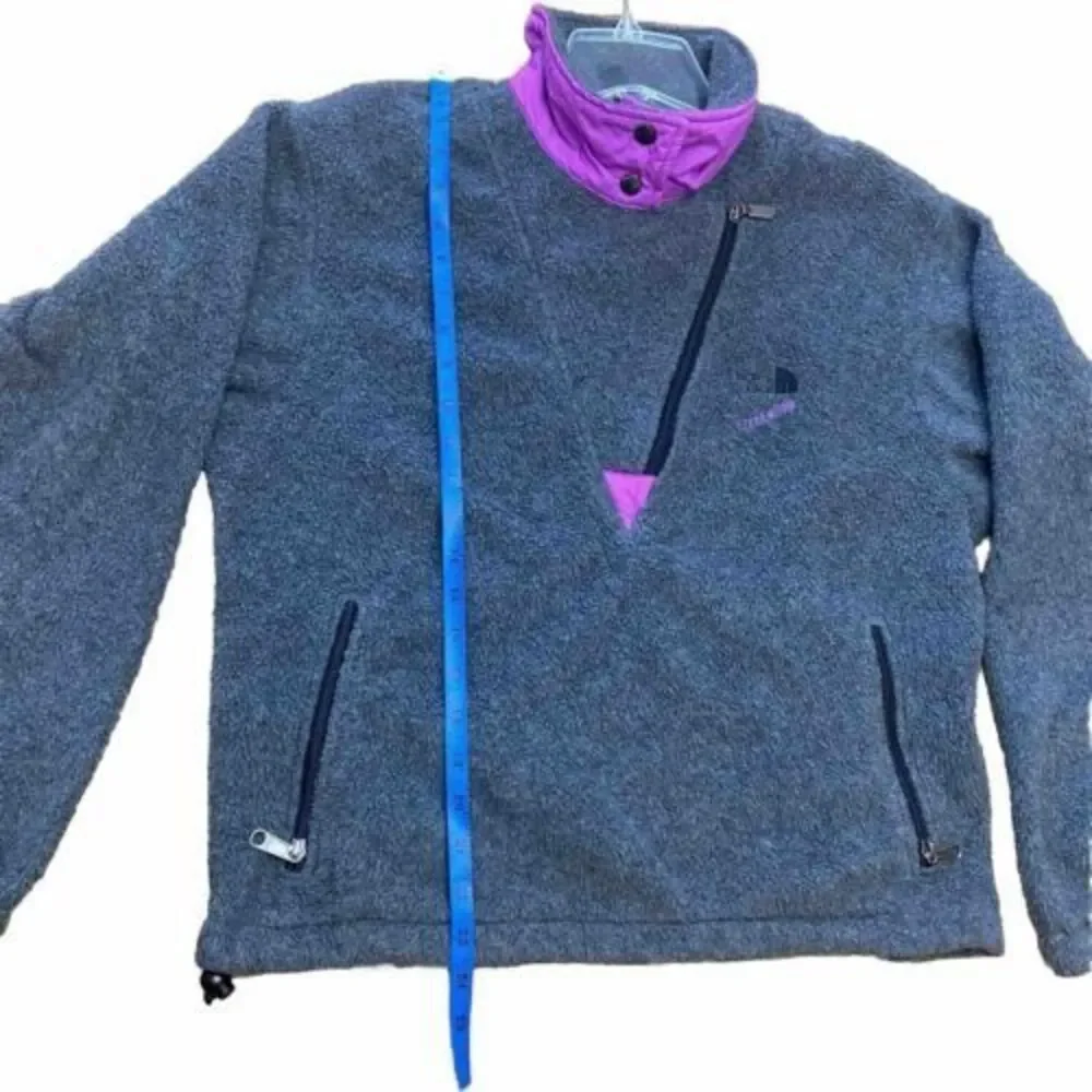 The North Face Women's Extreme Pile Pullover Half-zip Size 8 Purple /Coal Gray